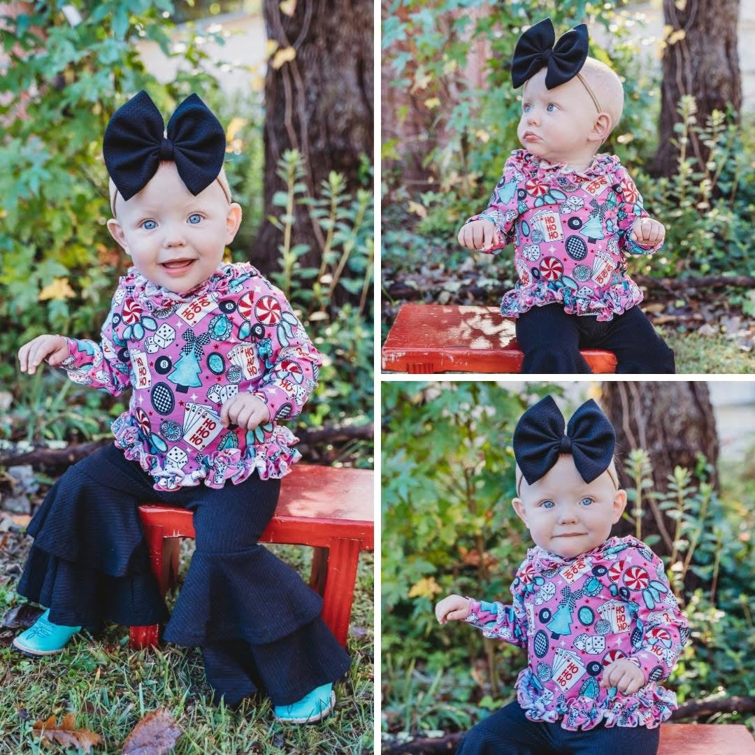Pink Ruffled Christmas Top (FINAL SALE)