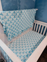 Load image into Gallery viewer, Blue Ribbon Dreams Ruffled Bamboo Blanket
