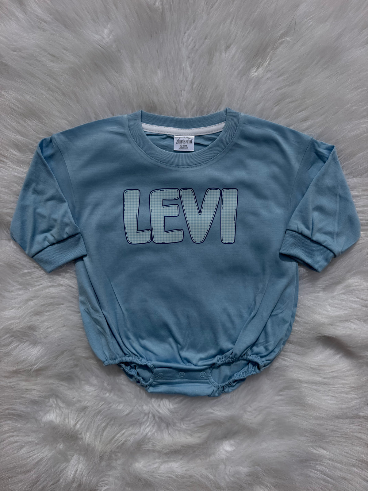 CUSTOM Name Gingham Bubble Romper