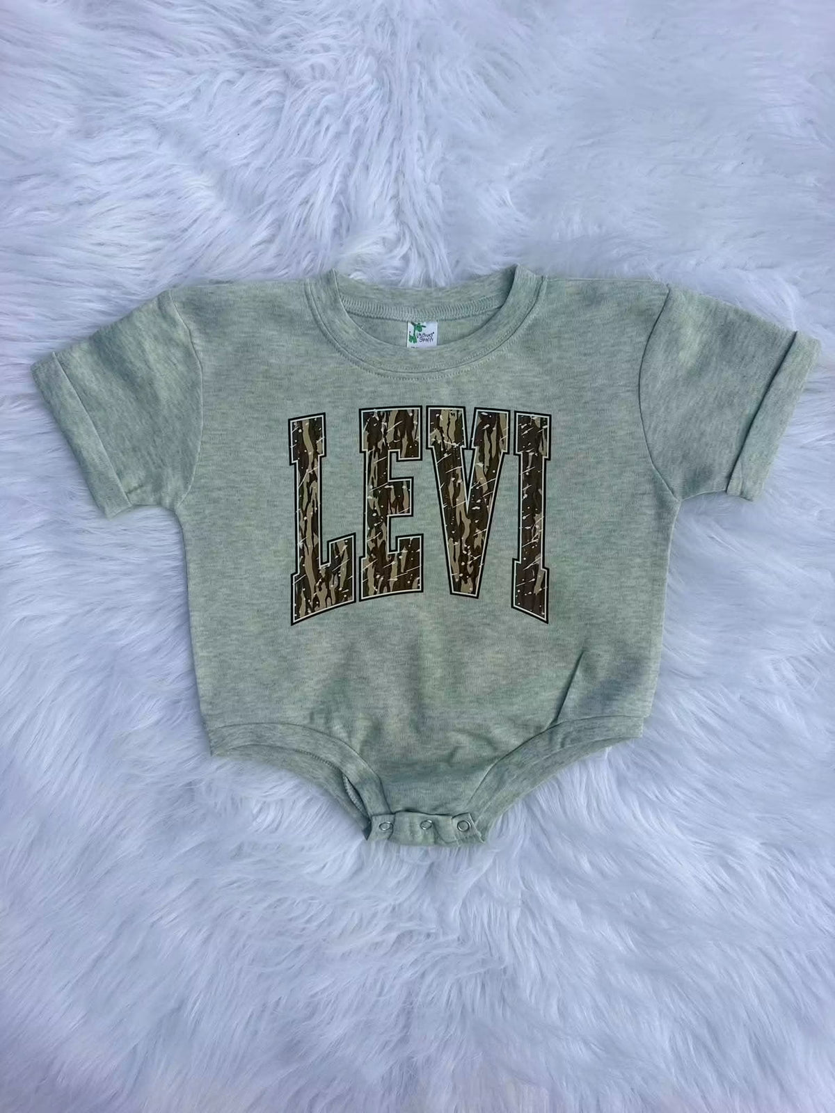 CUSTOM Camo Name Romper or Shirt