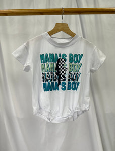 Cow/Checkered Mama's Boy oversized t-shirt romper