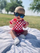 Load image into Gallery viewer, Red &amp; White Checkered Bubble Romper/Top (FINAL SALE)
