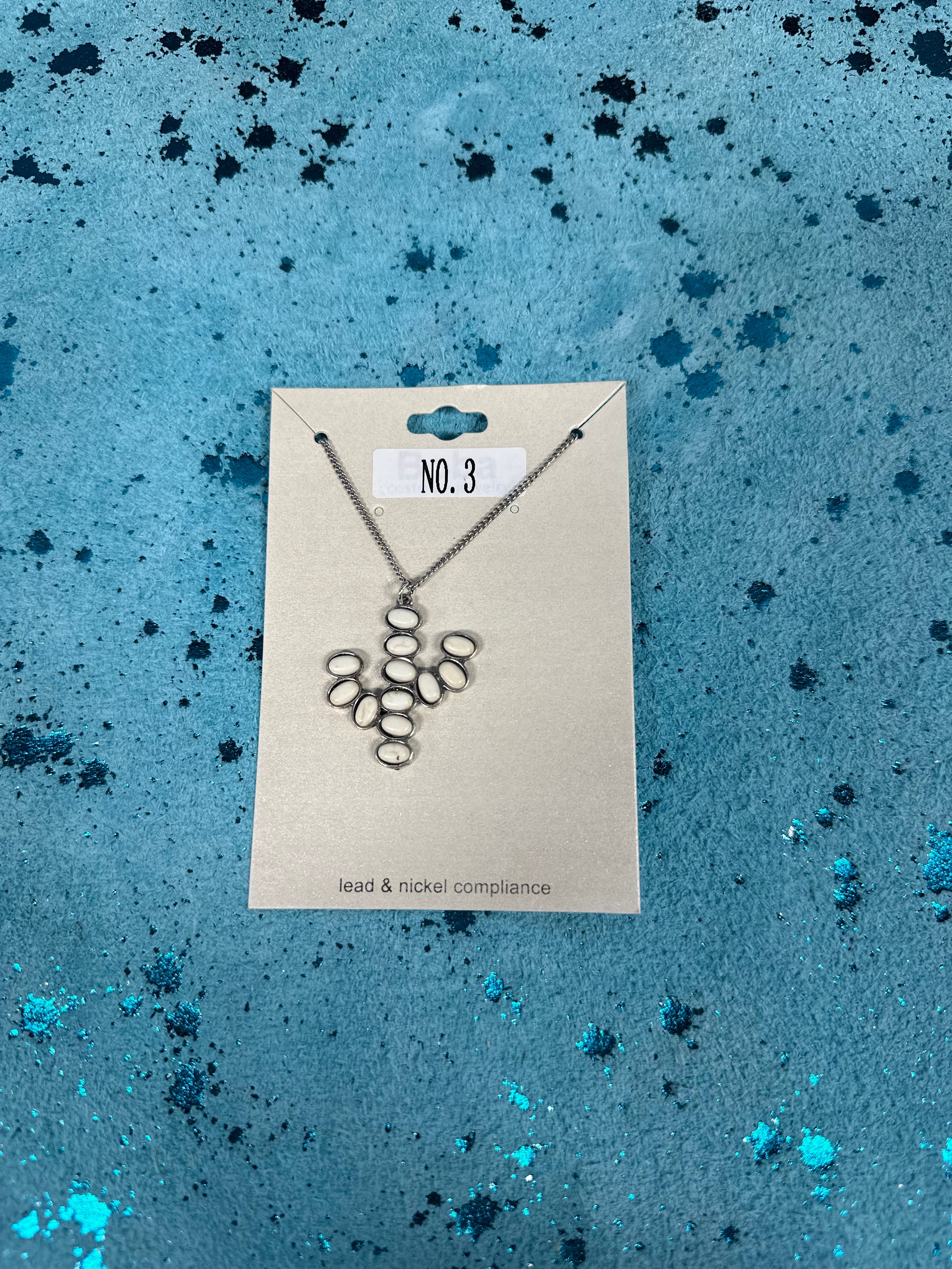 Cactus Stone Necklace (Multiple colors) (FINAL SALE)