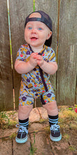 Load image into Gallery viewer, Under Construction Bamboo Shortie Romper
