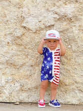 Load image into Gallery viewer, Patriotic Bamboo Shortie Romper
