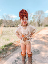 Load image into Gallery viewer, Wild West (tan) oversized t-shirt romper

