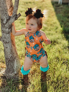 Howdy Pumpkin Fringe Romper (FINAL SALE)