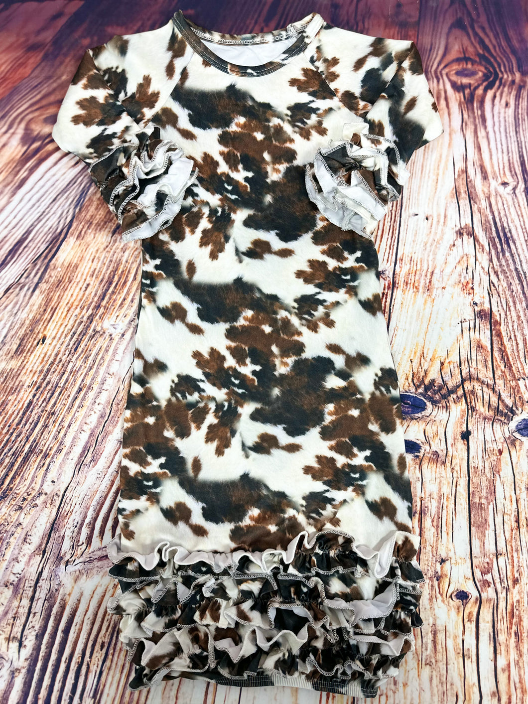 Cow print gowns (boy & girl)