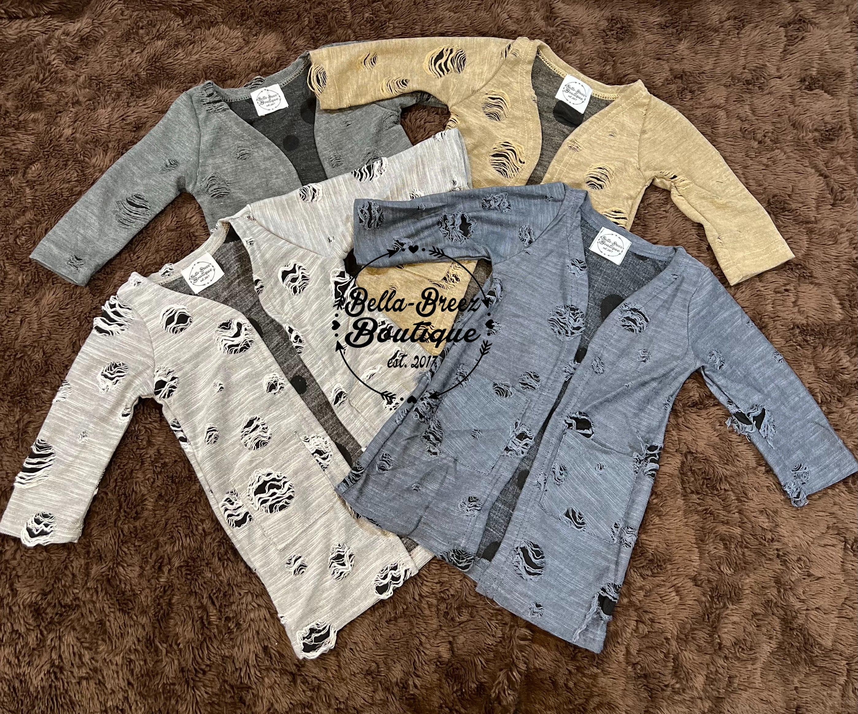 Kids Distressed Duster (4 colors) (FINAL SALE)