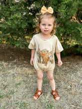 Load image into Gallery viewer, Wild West (tan) oversized t-shirt romper

